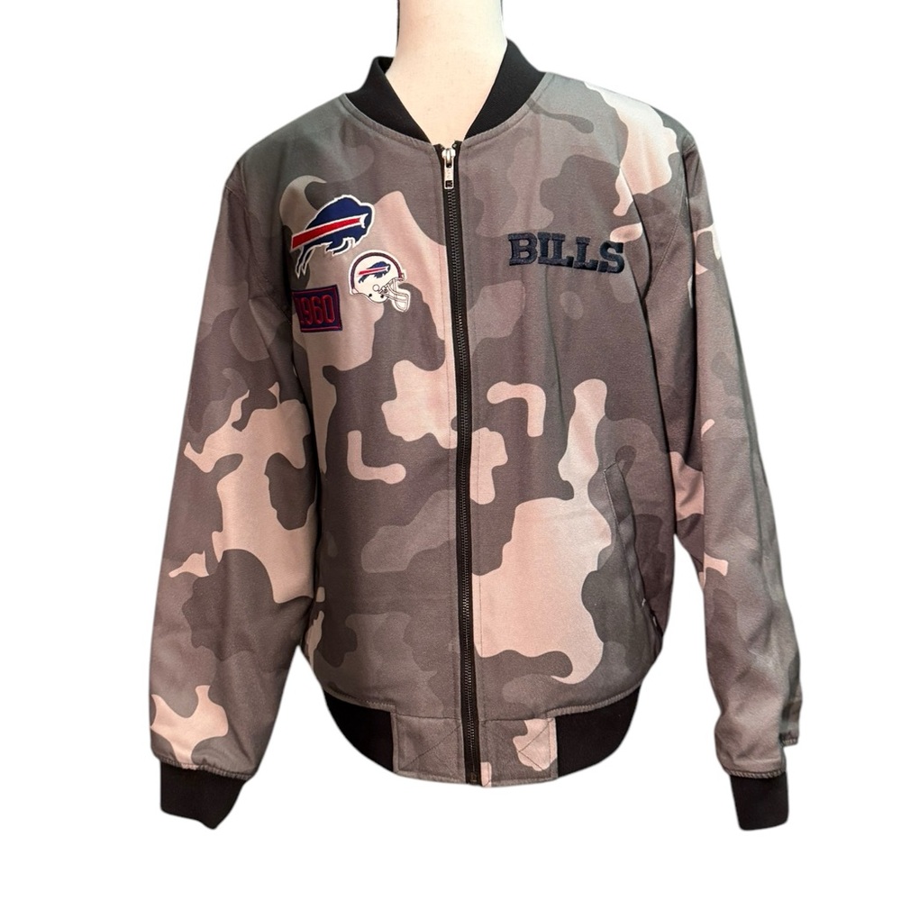 The Wild collective Buffalo Bills one family NFL camo bomber jacket full zip - Picture 3 of 15
